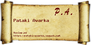 Pataki Avarka névjegykártya